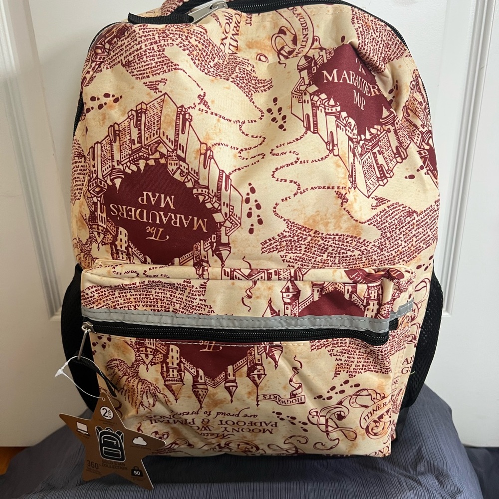 Marauder's Map Kids Backpack - Cream and Brown